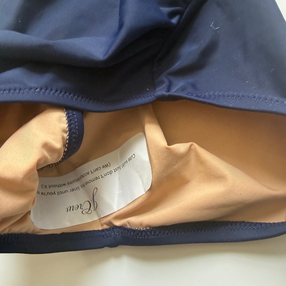 J CREW Ruched plunge one-piece swimsuit XS blue NWT - Picture 9 of 10